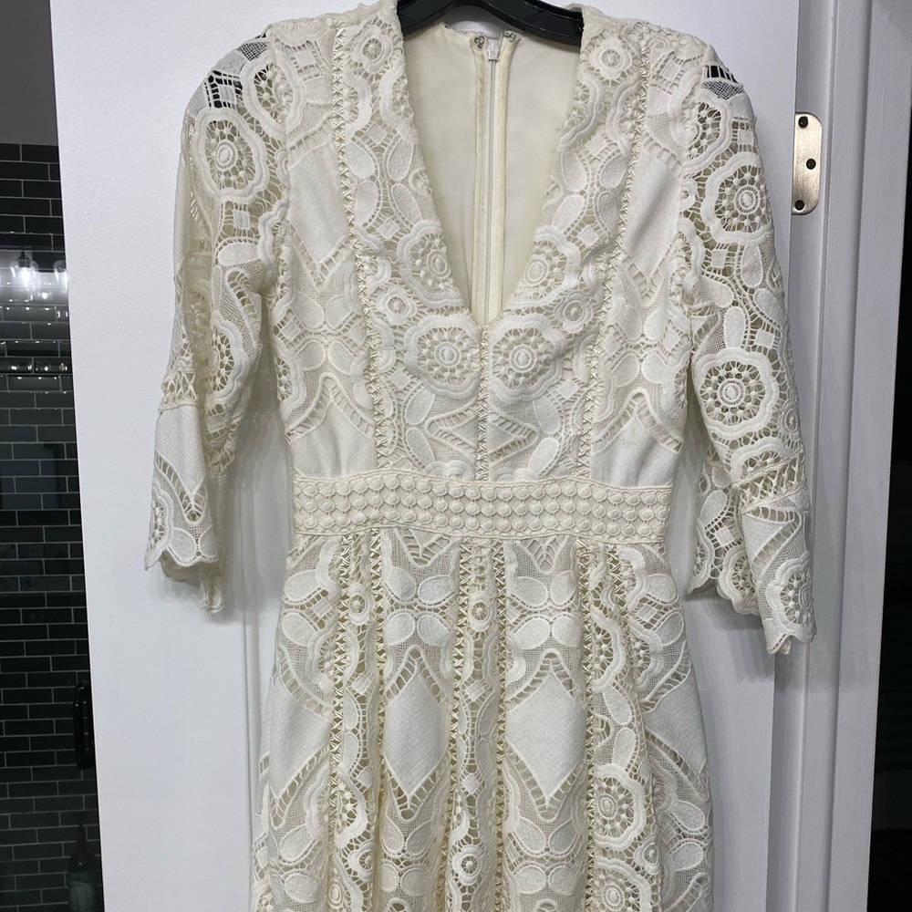 Alexis ivory lace mini dress